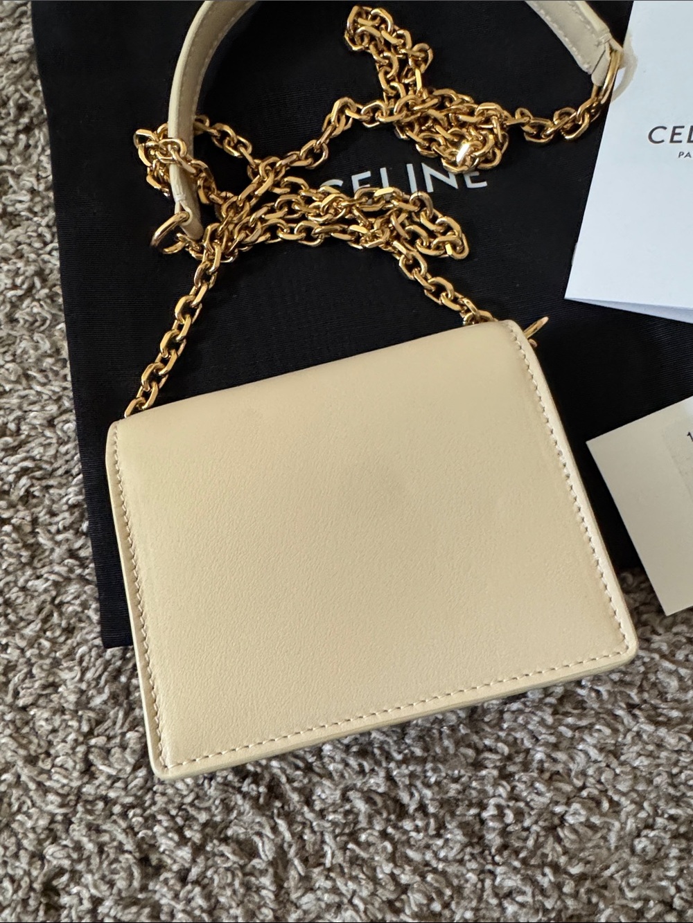 New Celine Card Case Holder on Chain Leather Limited Edition - Picture 4 of 10
